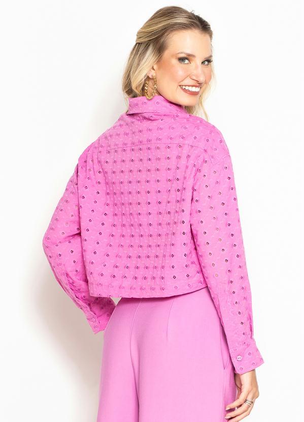 Maria Filó - Camisa Manga Longa de Laise Begônia Rosa 2