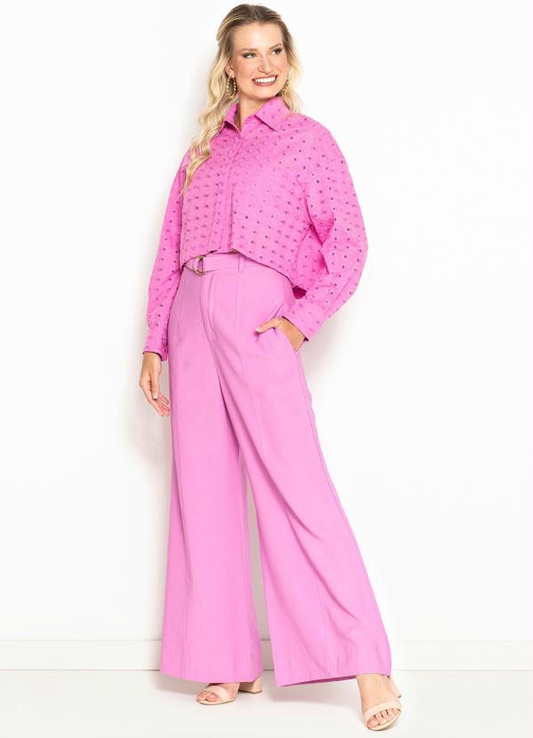 Maria Filó - Camisa Manga Longa de Laise Begônia Rosa 3