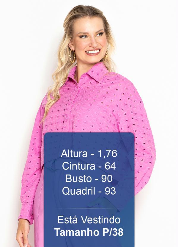 Maria Filó - Camisa Manga Longa de Laise Begônia Rosa 5