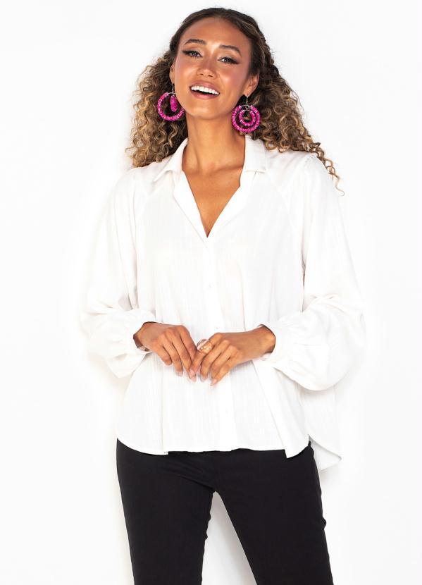 Hering - Camisa Manga Longa de Viscose Branca