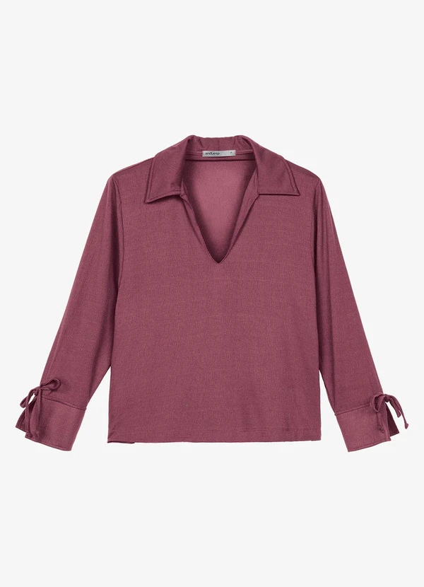 Endless - Camisa Manga Longa Decote V Vermelho
