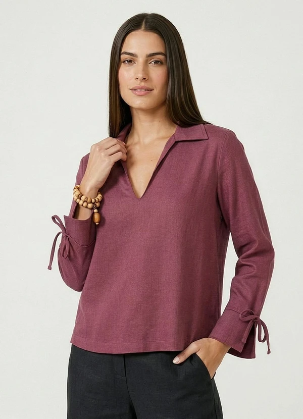 CAMISA MANGA LONGA DECOTE V VERMELHO - ENDLESS
