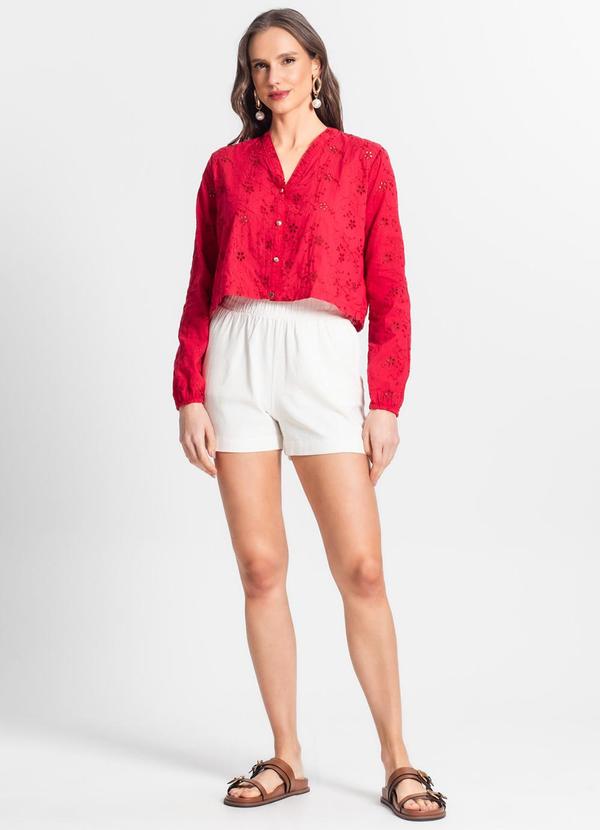 Endless - Camisa Manga Longa em Laise Vermelho 3