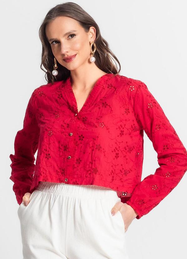 Endless - Camisa Manga Longa em Laise Vermelho 4