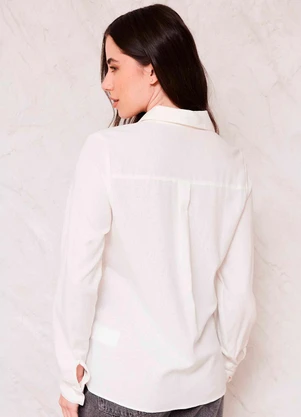 Doce Trama - Camisa Manga Longa em Linho Sunset Branco - DOCE TRAMA