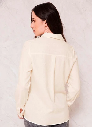 Doce Trama - Camisa Manga Longa em Linho Sunset Branco - DOCE TRAMA
