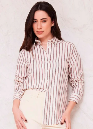 Doce Trama - Camisa Manga Longa em Linho Sunset Branco - DOCE TRAMA