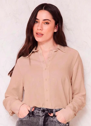 Doce Trama - Camisa Manga Longa em Linho Sunset Marrom - DOCE TRAMA