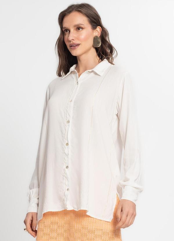 Endless - Camisa Manga Longa em Lurex Bege