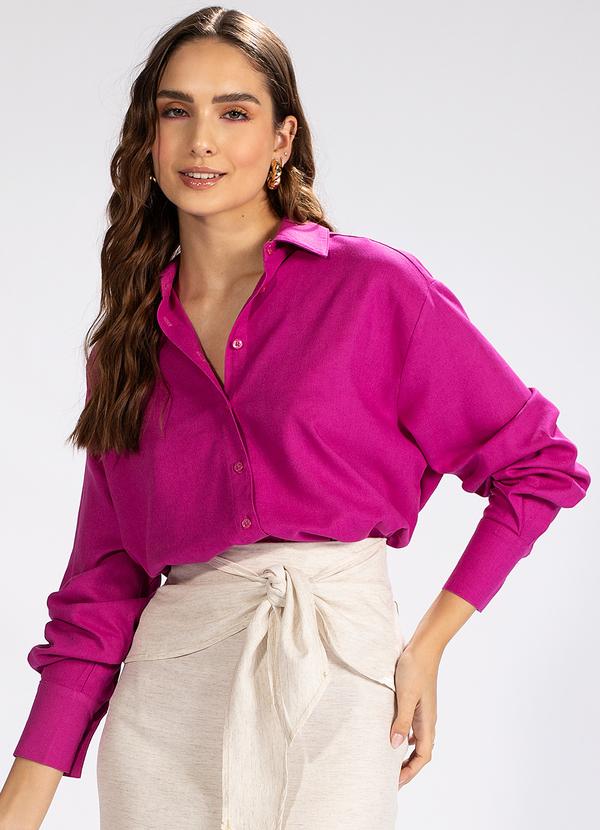 Hering - Camisa Manga Longa em Malha Rosa