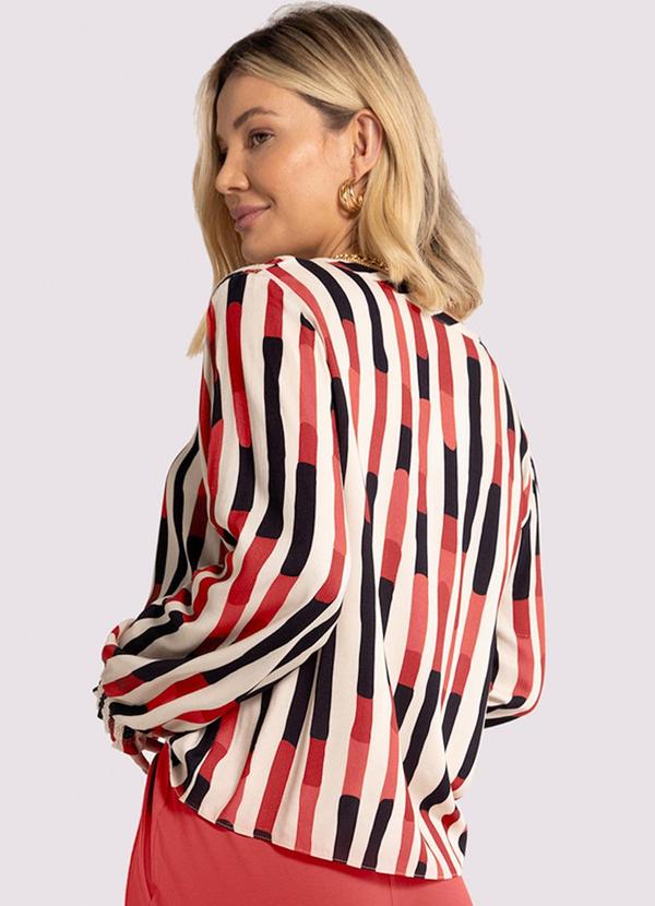 Lunender - Camisa Manga Longa em Viscose com Lastex Bege 2