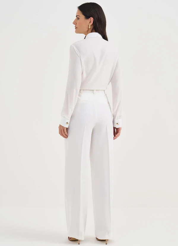 Principessa - Camisa Manga Longa em Viscose Off White Anaisa 4