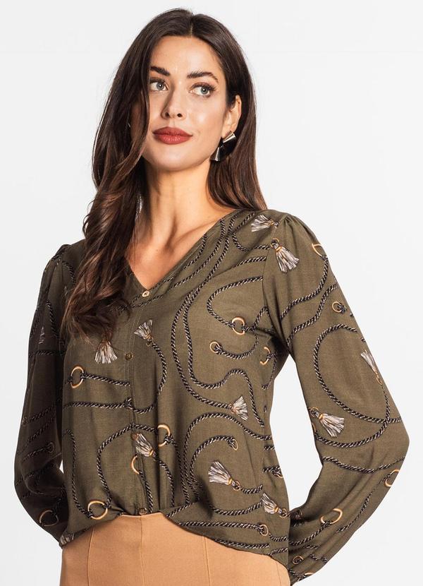 Endless - Camisa Manga Longa Feminina em Viscose Verde