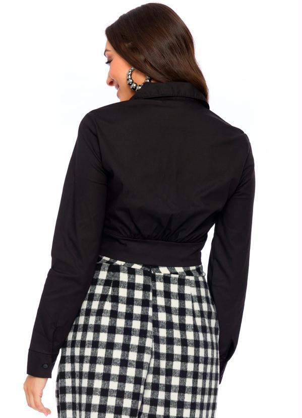 Doce Trama - Camisa Manga Longa Frente com Ponta Preto 2