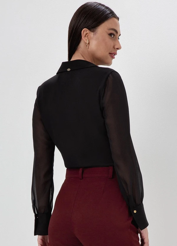 Principessa - Camisa Manga Longa Preta Tiara 2