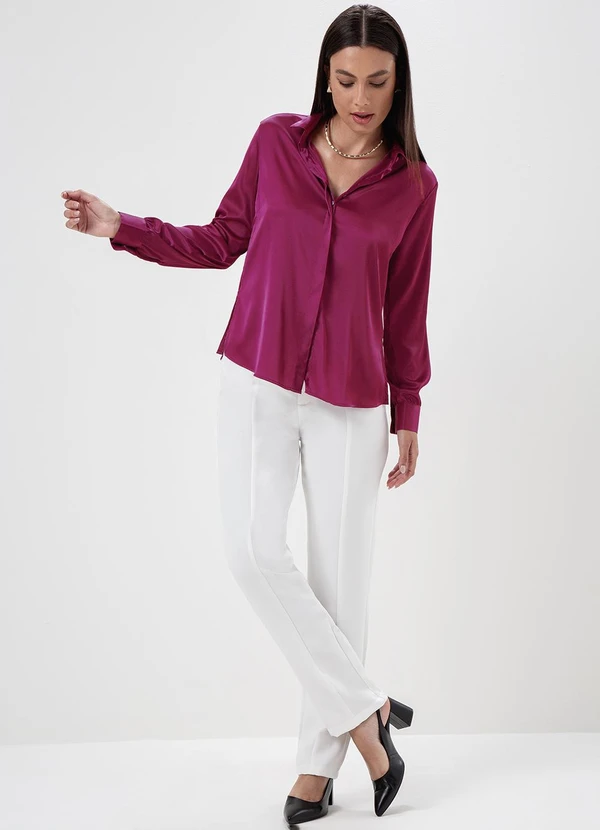 Principessa - Camisa Manga Longa Super Comfy Rosa Cereja Danaila 3