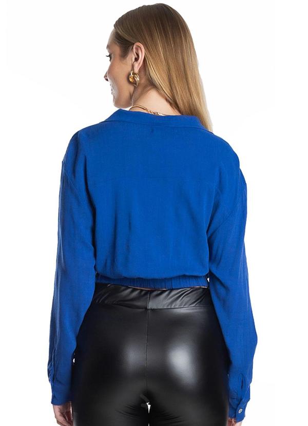 Endless - Camisa Manga Longa Transpassada Azul 2