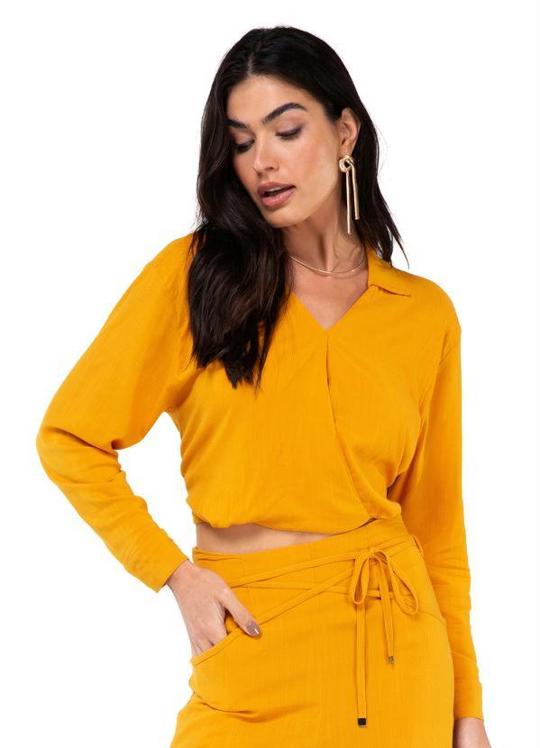 Endless - Camisa Manga Longa Transpassada Marrom