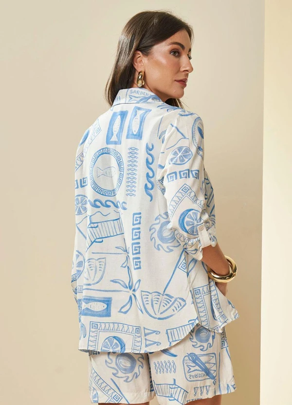 Doce Trama - Camisa Manga Longa Veraneio Estampada Estampado 2