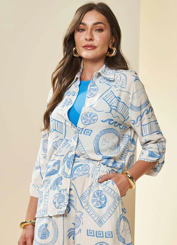 Doce Trama - Camisa Manga Longa Veraneio Estampada Estampado 5