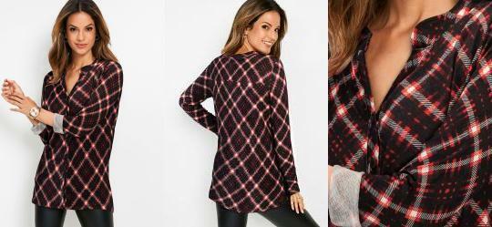 Camisa Manga Longa Xadrez Vermelho