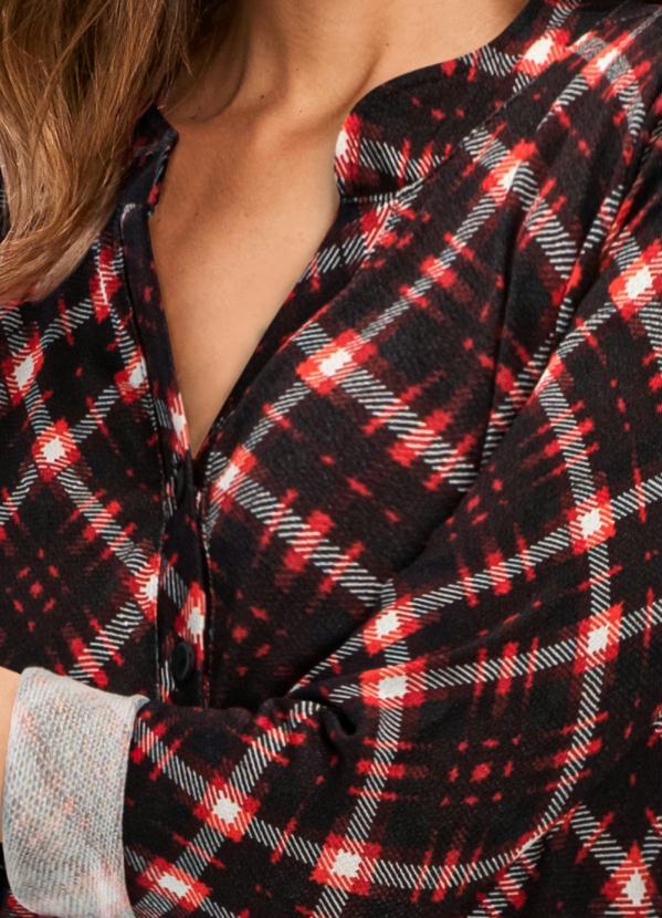 bonprix - Camisa Manga Longa Xadrez Vermelho 3