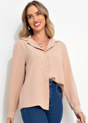 Bimini - Camisa Marrom Claro em Crepe Plano - BIMINI