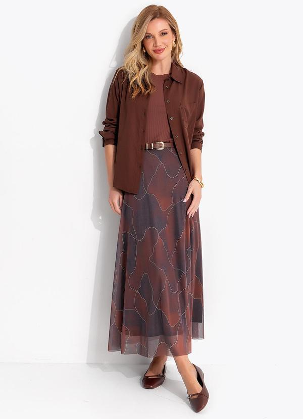 Quintess - Camisa Marrom em Viscose Plana Sarjada 4