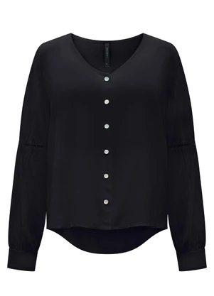 Lunender - Camisa Mullet com Mangas Longas Preto - LUNENDER