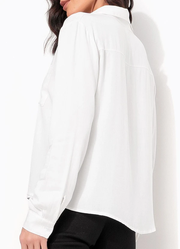 Quintess - Camisa Off White em Viscose Plana Sarjada 2