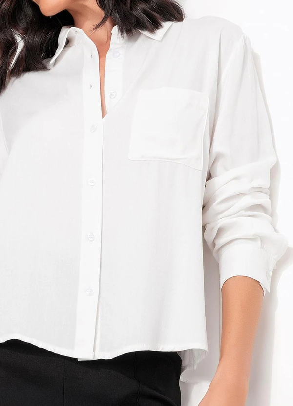 Quintess - Camisa Off White em Viscose Plana Sarjada 4