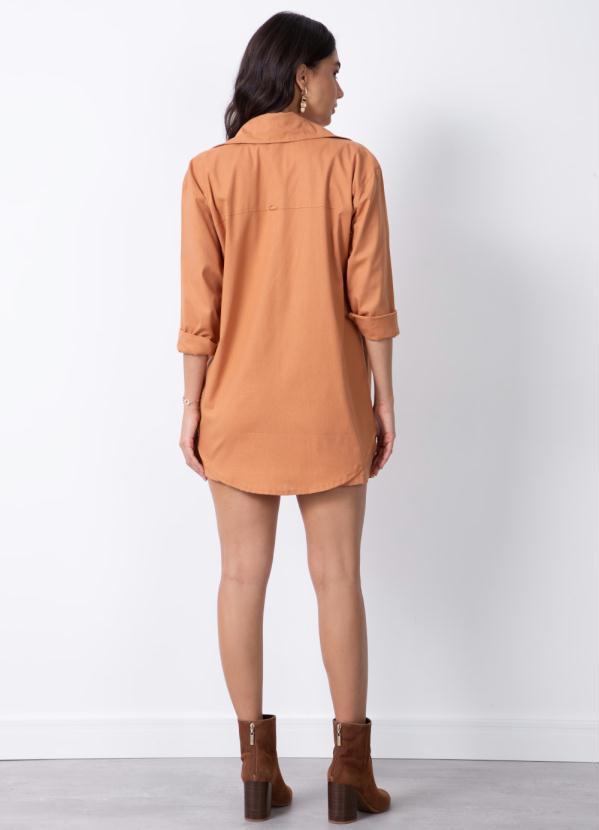 Quintess - Camisa Oversized Caramelo Alongada 3