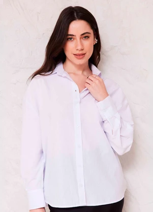 Doce Trama - Camisa Oversized em Tricoline Sunset Branco - DOCE TRAMA