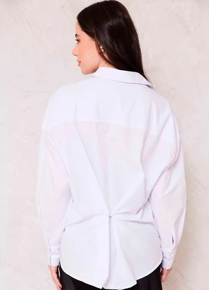 Doce Trama - Camisa Oversized em Tricoline Sunset Branco - DOCE TRAMA
