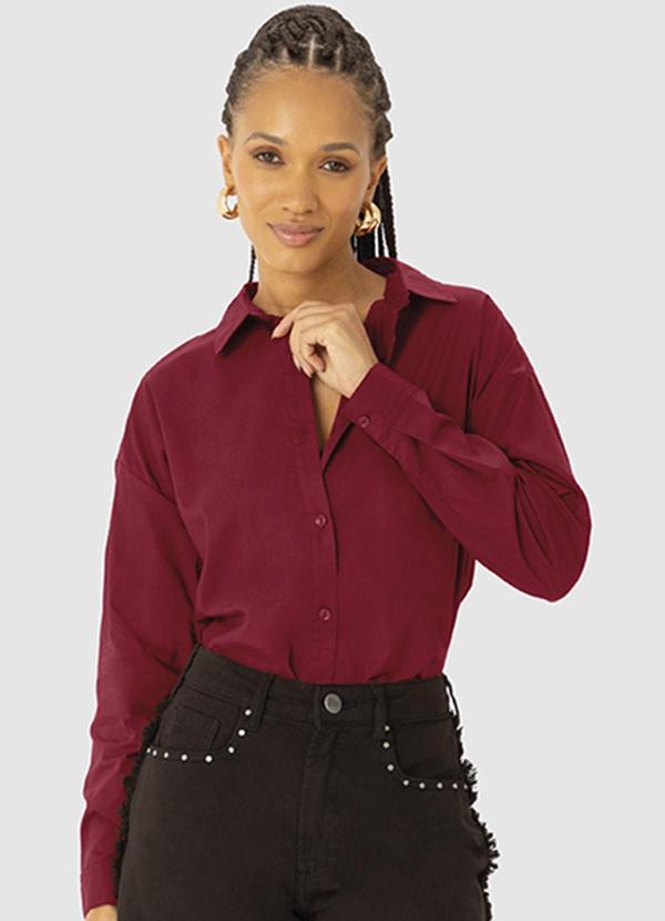 Enfim - Camisa Oversized em Tricoline Vermelho