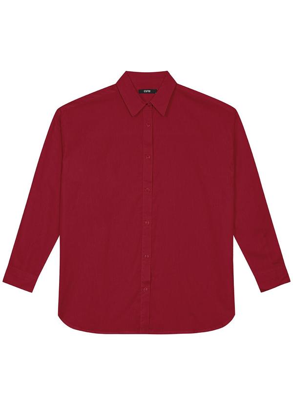 Enfim - Camisa Oversized em Tricoline Vermelho 4