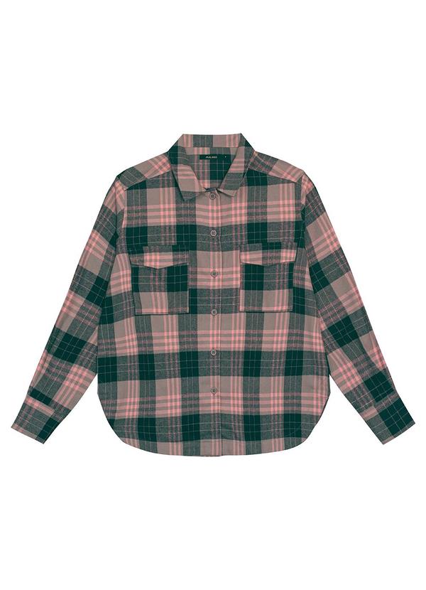 Malwee - Camisa Oversized Flanelada Xadrez Verde