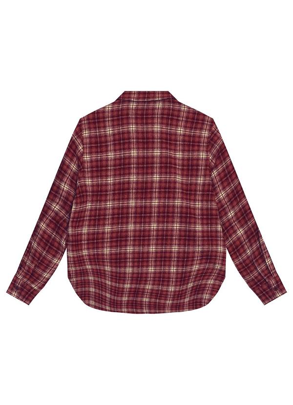 Malwee - Camisa Oversized Flanelada Xadrez Vermelho 5