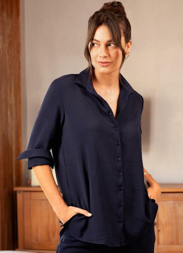 Principessa - Camisa Oversized Azul Marinho Helô