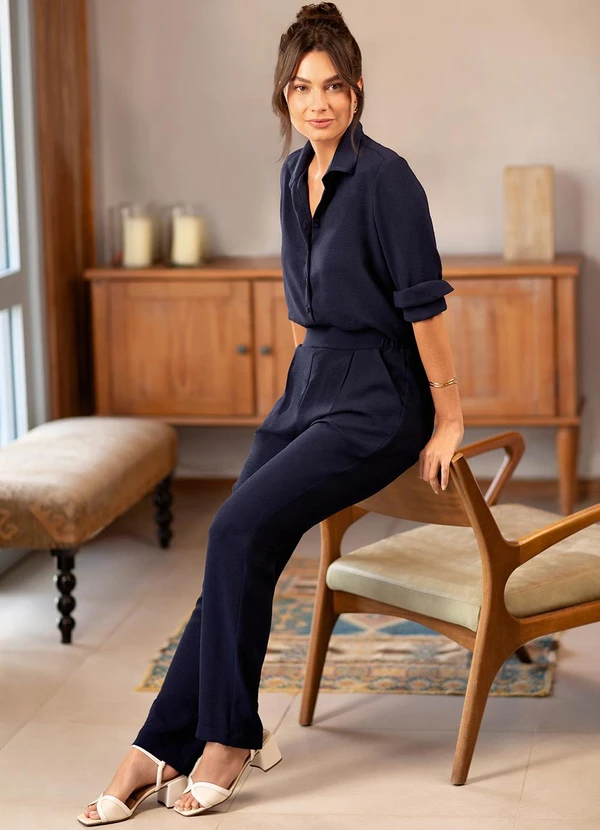 Principessa - Camisa Oversized Azul Marinho Helô 3