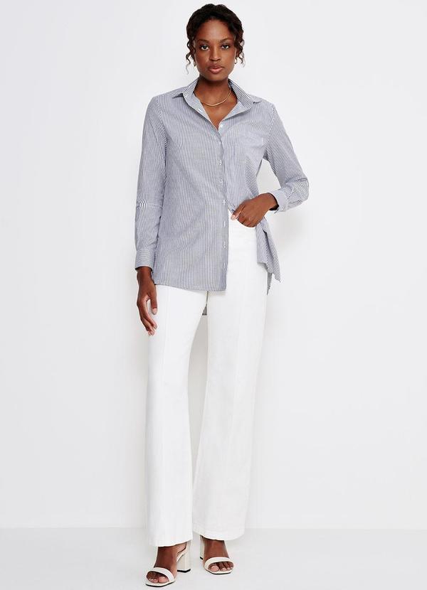 Principessa - Camisa Oversized Listrada Bia Branco 5