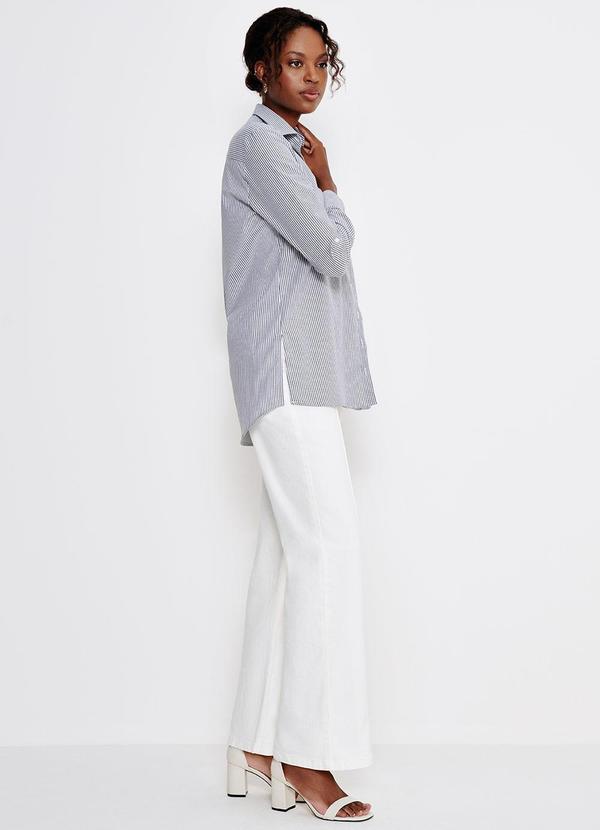 Principessa - Camisa Oversized Listrada Bia Branco 4