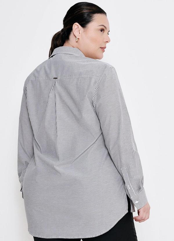 Principessa - Camisa Oversized Listrada Bia Branco 2