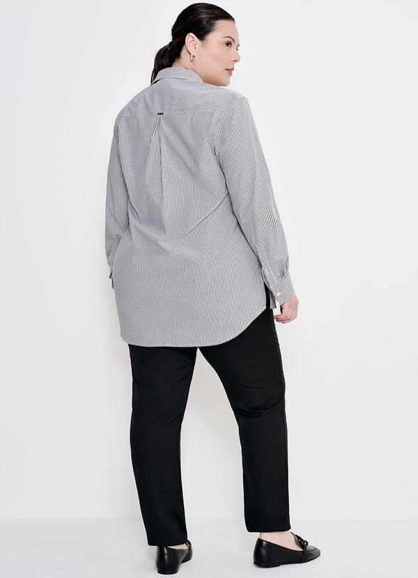 Principessa - Camisa Oversized Listrada Bia Branco 8