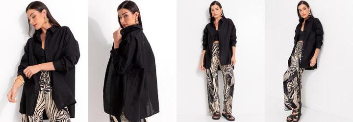 Camisa Preto em Alfaiataria