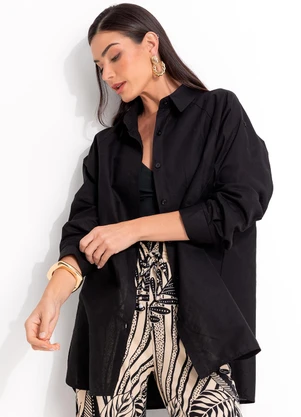 Quintess - Camisa Preto em Alfaiataria - QUINTESS