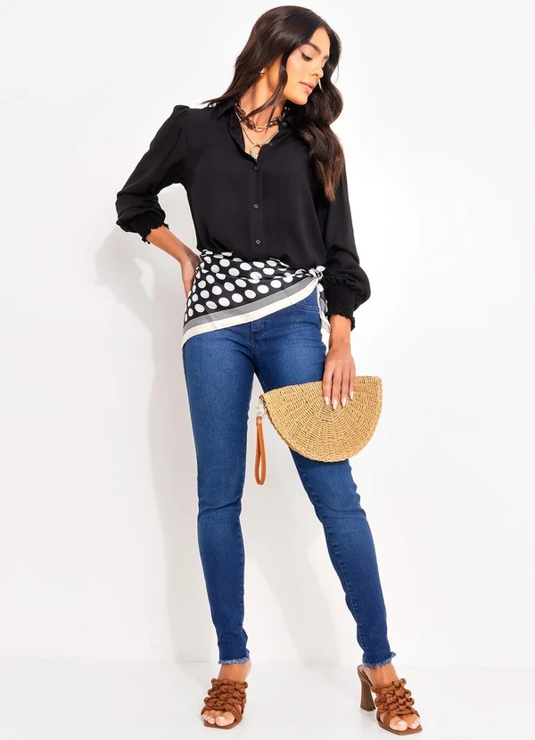 Quintess - Camisa Preto em Viscose Plana 3