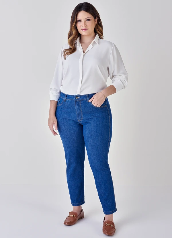 Principessa - Camisa com Botão Dourado em Crepe Off White Helena 6