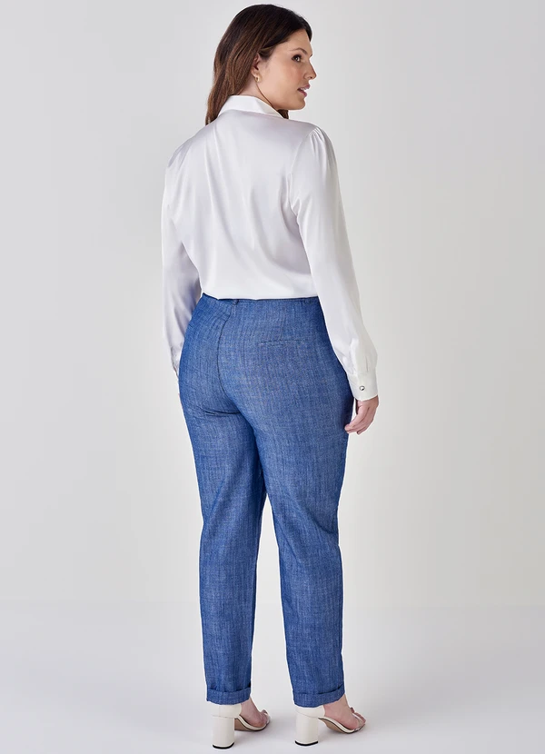 Principessa - Camisa com Botão Dourado em Crepe Off White Helena 7