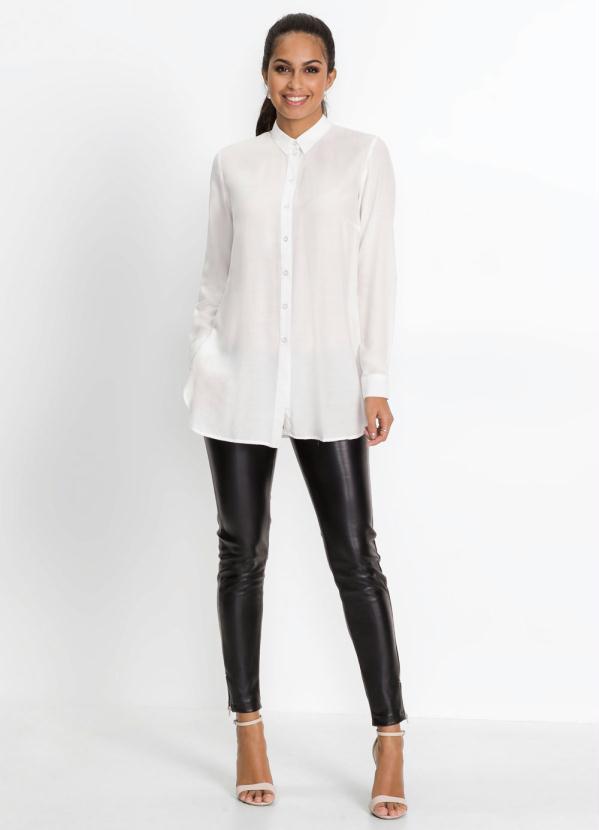 bonprix - Camisa Social com Abertura nas Laterais Branca 4